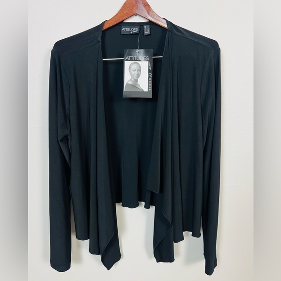 Attitude by Renee Black Open Cardigan – L | New With Tags - Picture 2 of 14